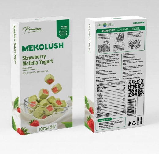 DÂU TÂY MATCHA SỮA CHUA SẤY THĂNG HOA MEKOLUSH