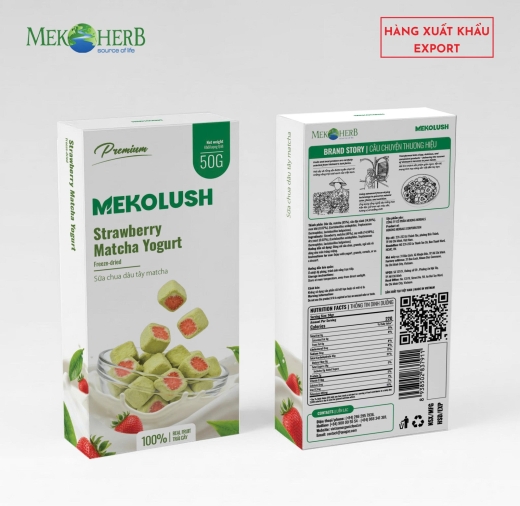 DÂU TÂY MATCHA SỮA CHUA SẤY THĂNG HOA MEKOLUSH